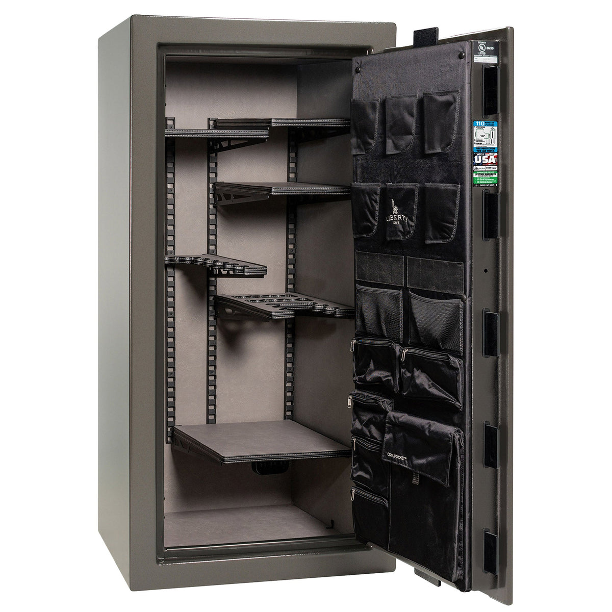 Franklin Series | Level 5 Security | 110 Minute Fire Protection | 29 | DIMENSIONS: 60.5&quot;(H) X 30&quot;(W) X 27.5&quot;(D*) | Gray Marble| ProFlex Modular Shelving – Open Door Empty