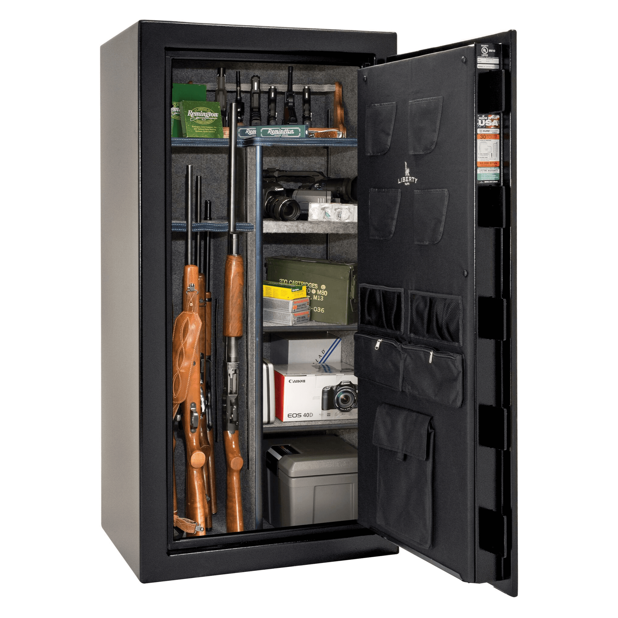 USA Series | Level 2 Security | 60 Minute Fire Rating | 30 | Dimensions: 60.5"(H) x 30"(W) x 25"(D) | Black Textured | Electronic Lock