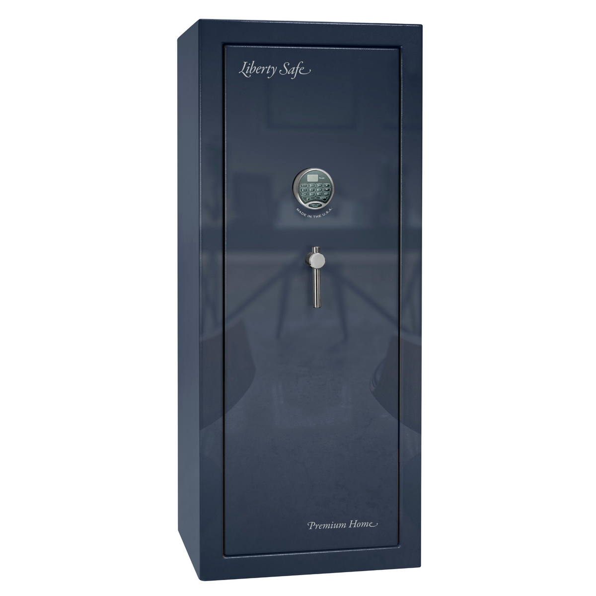 Premium Home Series | Level 7 Security | 2 Hour Fire Protection | 17 | Dimensions: 60.25&quot;(H) x 24.5&quot;(W) x 19&quot;(D) | Blue Gloss - Closed Door